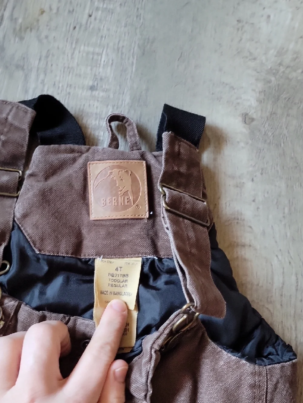 Kids Size 4T Berne Brown Insulated Bib Overalls